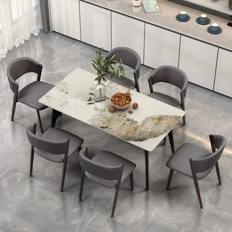 Very Simple Rock Table Modern Small Family Dining Room Furniture Rectangular Dining Table