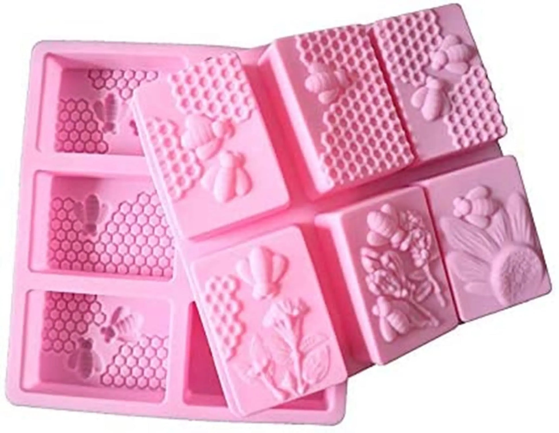 Wholesale Rectangular Honeycomb Silicone Soap Mold Ideal for Crafting Custom Soaps Baking Durable Non-Stick Easy Clean