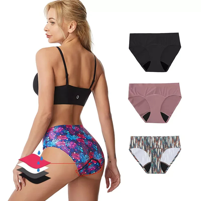 Hot Sale 5-Layer Absorbent Cotton for Period Panties Low-Rise Menstrual Underwear for Women Reusable Leak Proof Plain Dyed