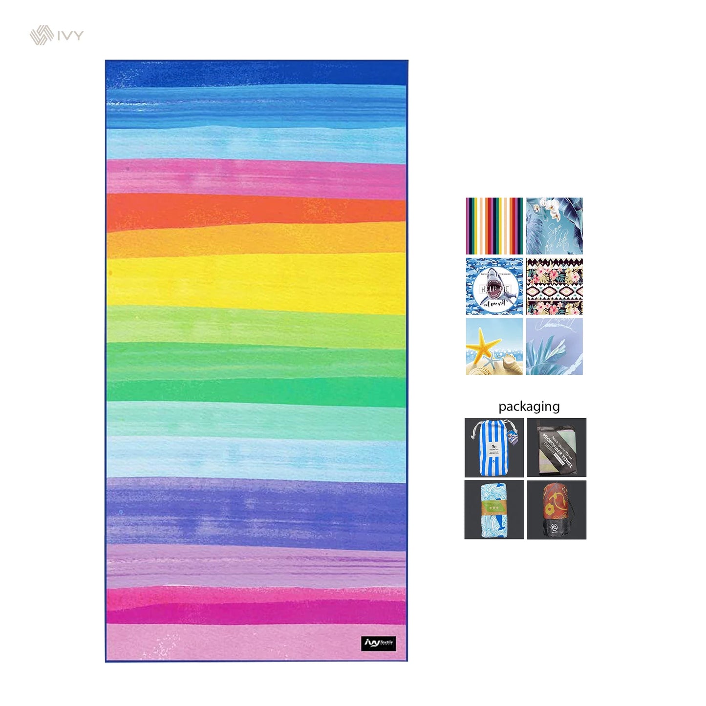 Microfiber Bath Towels Custom Name Swim Pool Beach Towel Sublimation Blank 100% Polyester Summer Striped Quick Dry Sand Free