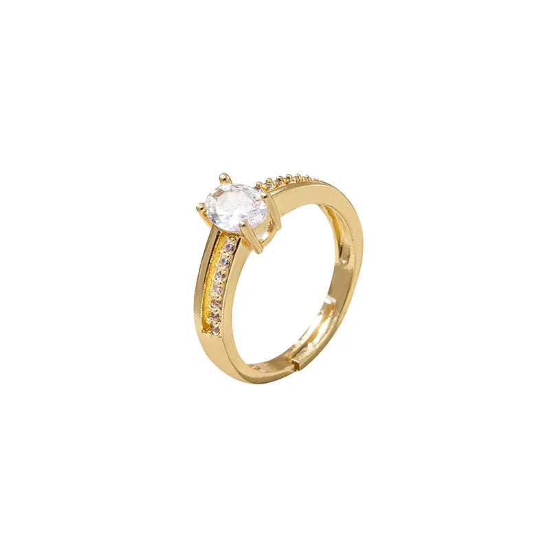 2025 Trendy Unique Simple Creative Luxury Sense Adjustable Rings Gold Plated Rings Diamond Rings for Women