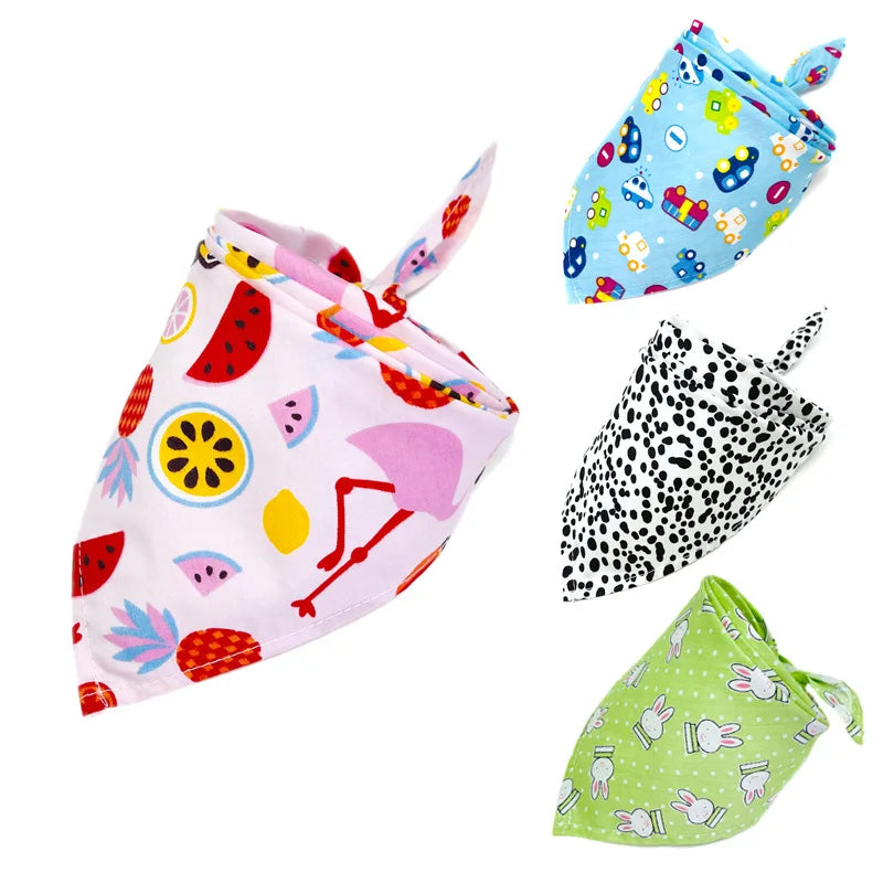 Ybgai Fruits Printed Bibs for Dogs Wholesale Cotton Dogs Summer Triangle Bandanas