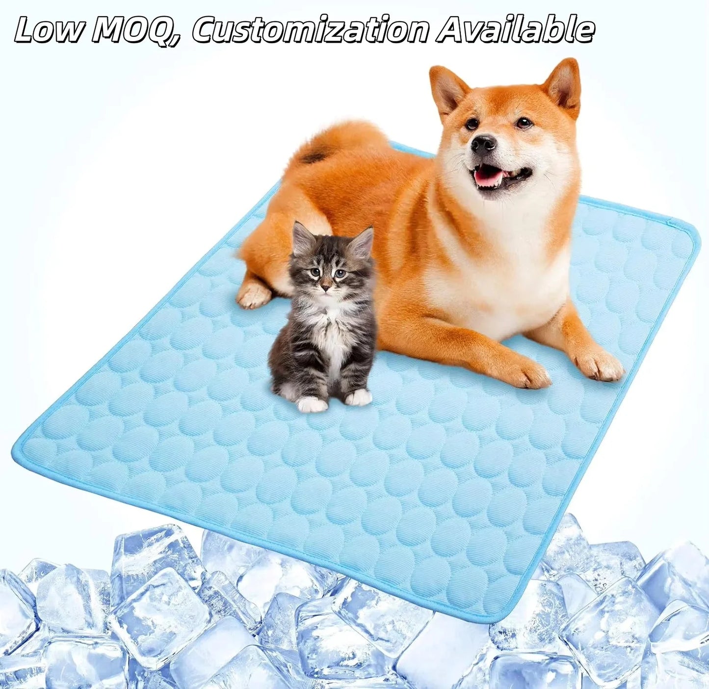 Self Cooling Blanket Dog Cooling Mat Cooling Mat for Pets Heat Washable Reusable Fabric Keep Pets Cool Summer Plastic 150*100