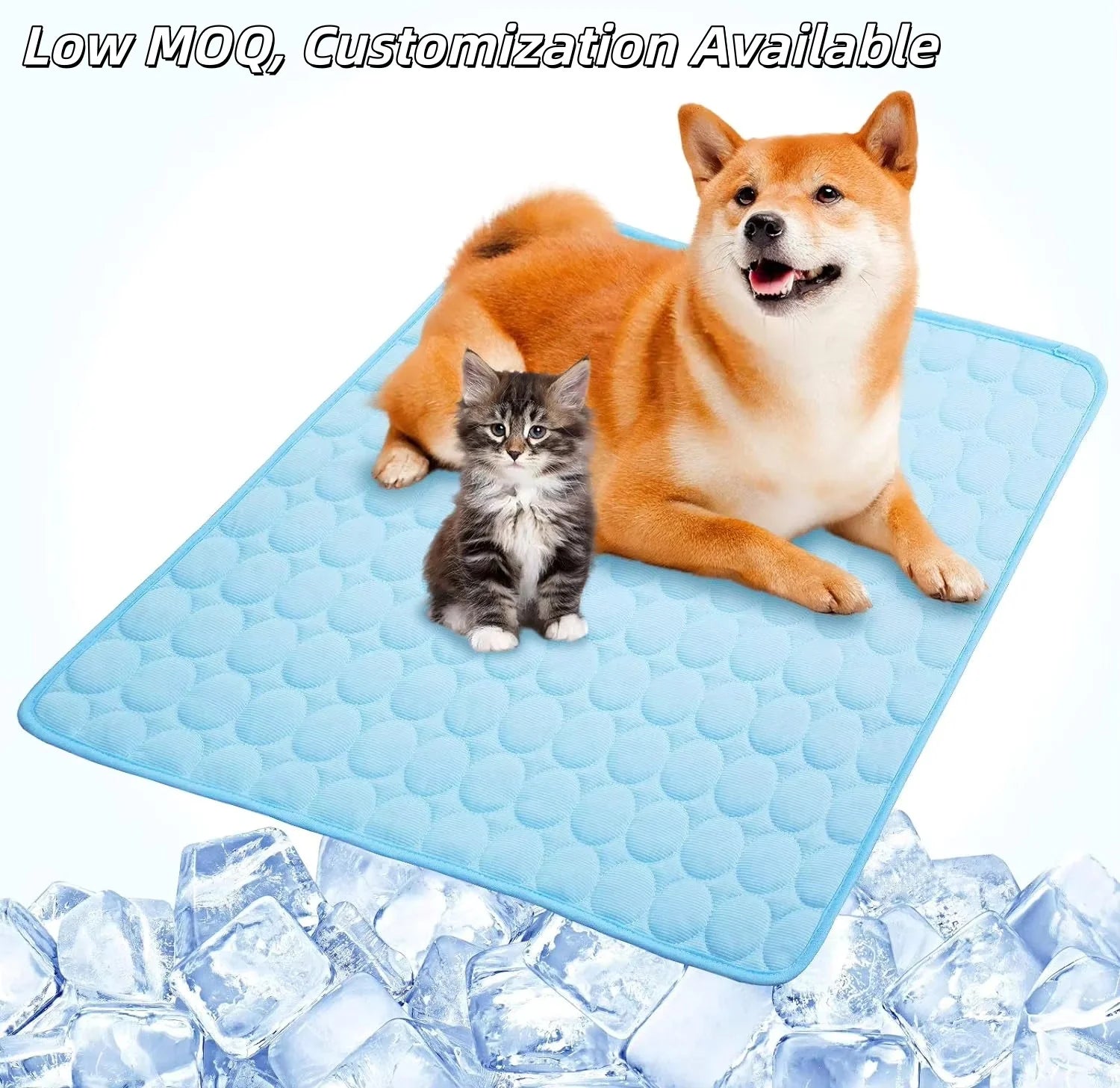 Self Cooling Blanket Dog Cooling Mat Cooling Mat for Pets Heat Washable Reusable Fabric Keep Pets Cool Summer Plastic 150*100