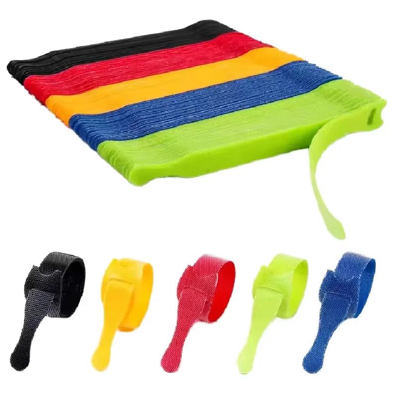 Magic Popular Design Numbered Hook Loop Charger Self-Gripping Bundling Straps with Mounting Hole White  Cable Ties
