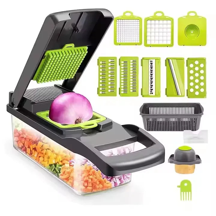 Hot Selling Kitchen Accessories 14 in 1 Manual Mandoline Slicer Food Onion Cutter Veggie Dicer Multifunctional Vegetable Chop