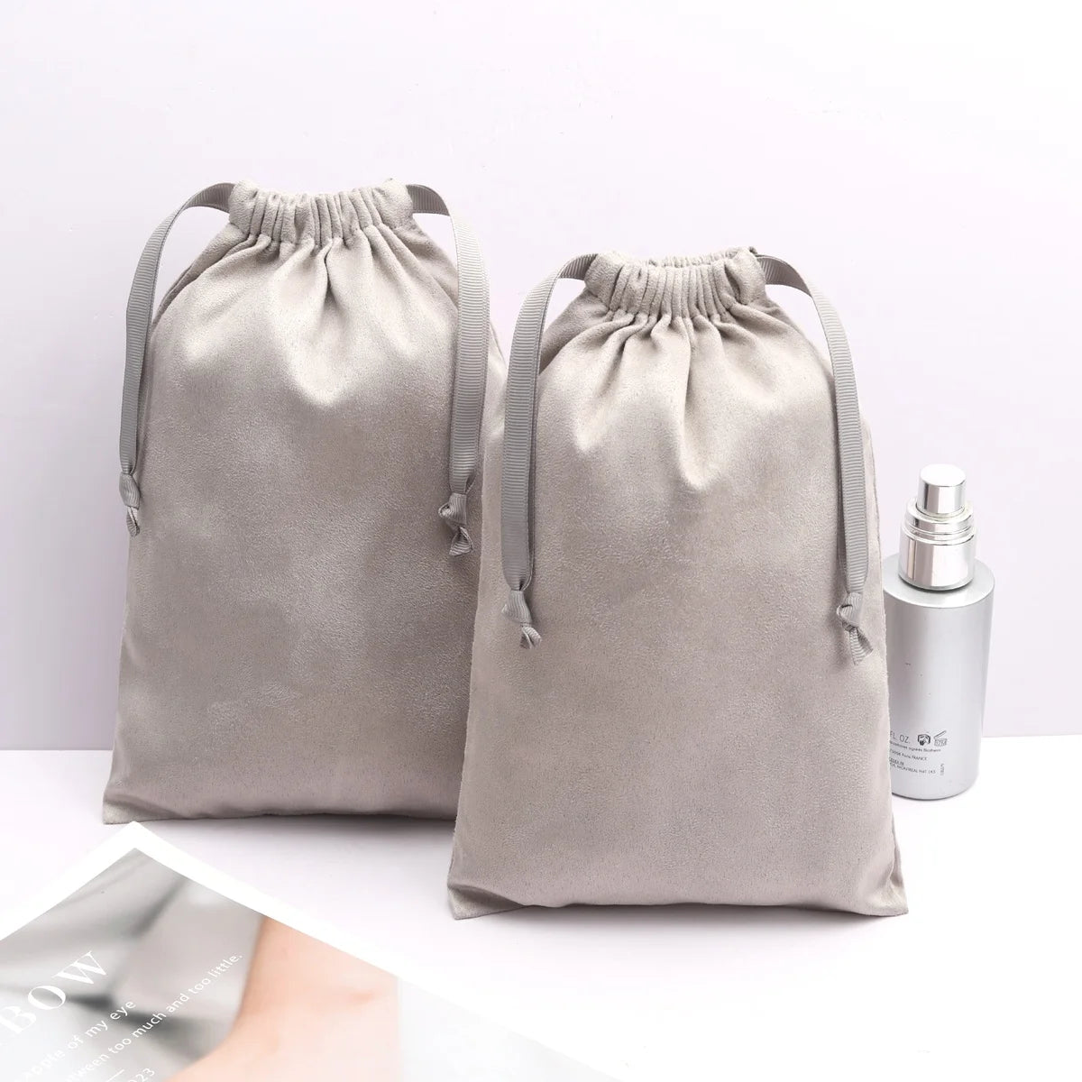 High End Suede Fabric Drawstring Bag Jewelry Gift Wallet Dust Packing Microfiber Suede Pouch