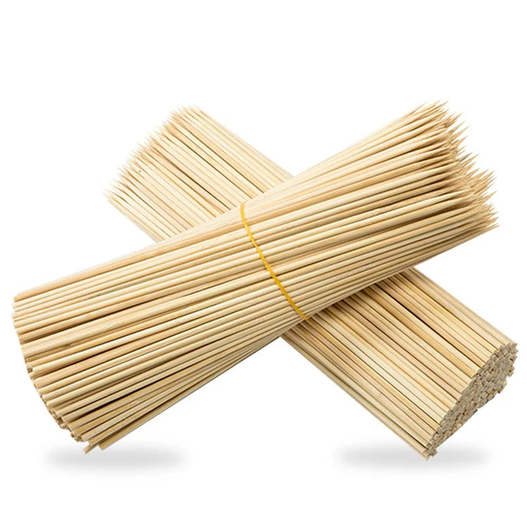 Food Grade Natural BBQ Bamboo Skewers Round Bamboo Sticks