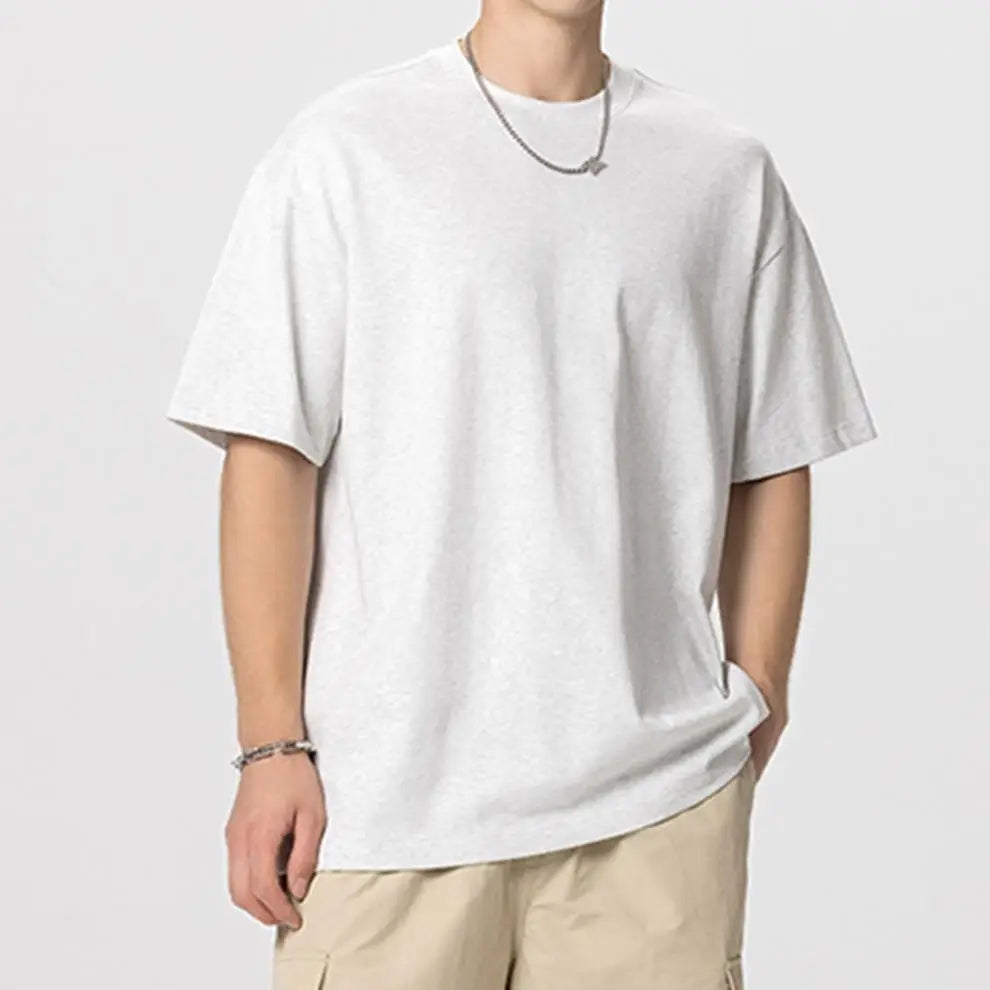 Plus Size Mens Drop Shoulder 100% Cotton Gym T-Shirt Oem Custom Boxy Blank Heavy Weight T Shirt 230g Oversized Tshirt
