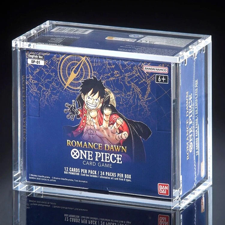TCG UV Resistance Clear Acrylic One Piece English Japanese Trading Card  Game Booster Box Display Case for OP-01 One Piece Ca