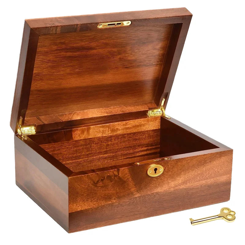 Polished Small Wooden Keepsake Decorative Box with Lids Customized Color Tabletop Storage for Christmas Gifts for Family Friends