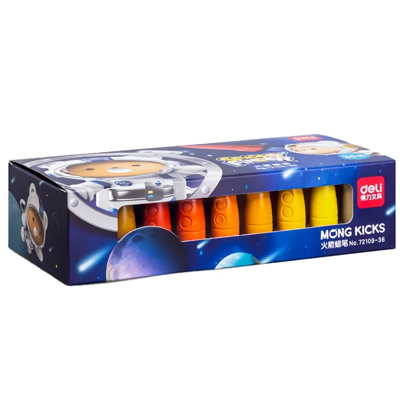 Deli 72109-36 36pcs/box Kindergarten Cartoon Painting Oil Pastel Smooth Crayon for Kids 48box*36pcs=1728pcs Per Carton Set