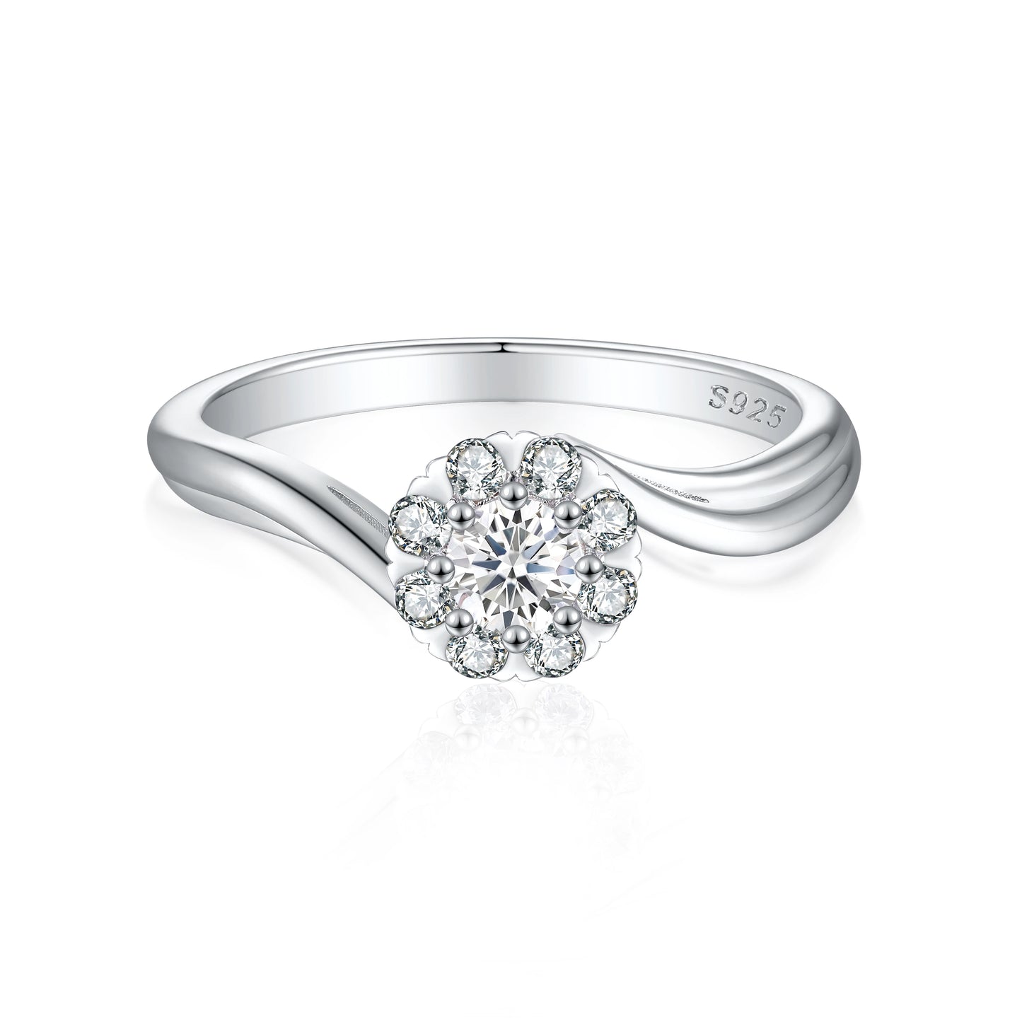 New Arrival Luxury Crystal Female Big Zircon Stone Ring S925 Silver Bridal Wedding Rings for Women Promise Engagement Ring