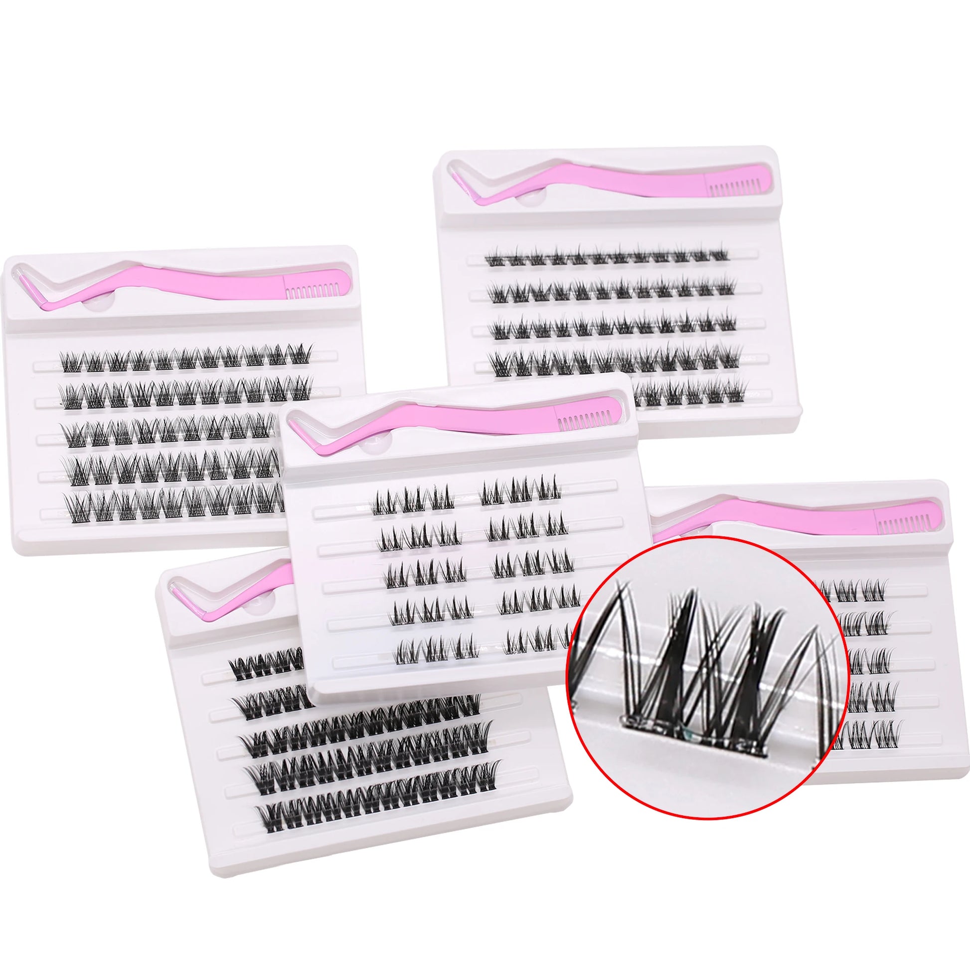 Self Adhesive Eye Lash Extensions No Glue Needed Self Adhesive Lashes with Adhesive  No Glue Cluster Lashes