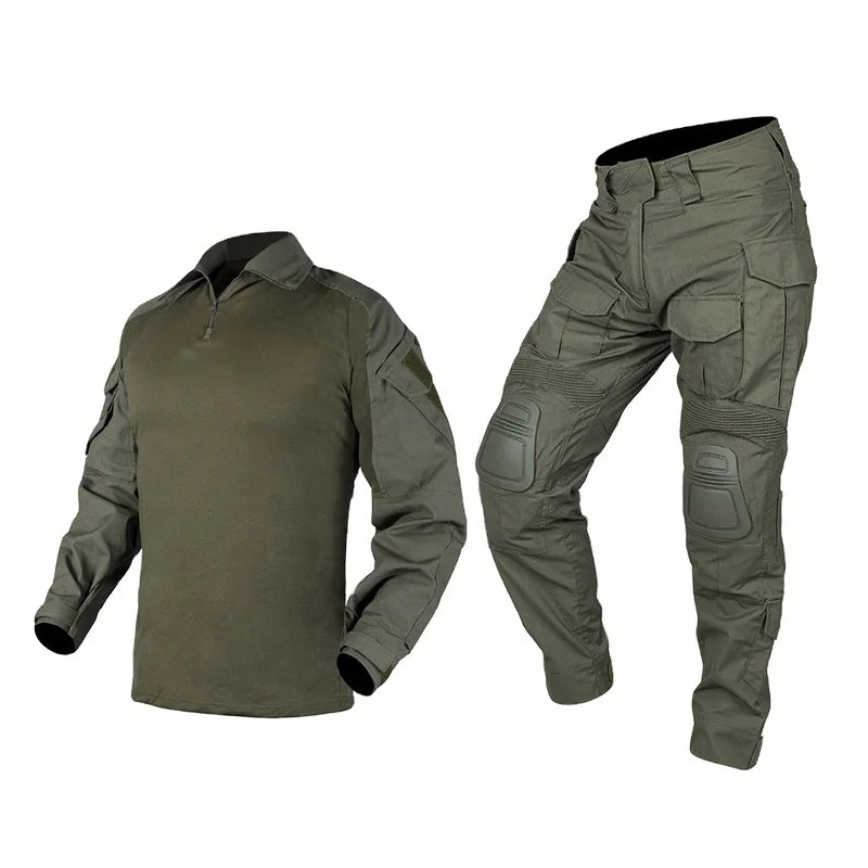 IDOGEAR Men G3 Camo Outdoor Camouflage Clothing Tactical BDU Combat Uniforms with Knee Pads Elbow Pads