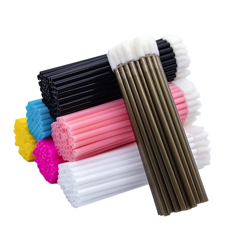 Cleaning Colorful Cosmetic Exfoliator Eyelash Hollow Handle Gloss Disposable Tool Applicator Wand Brush Lipgloss Lip Lipstick