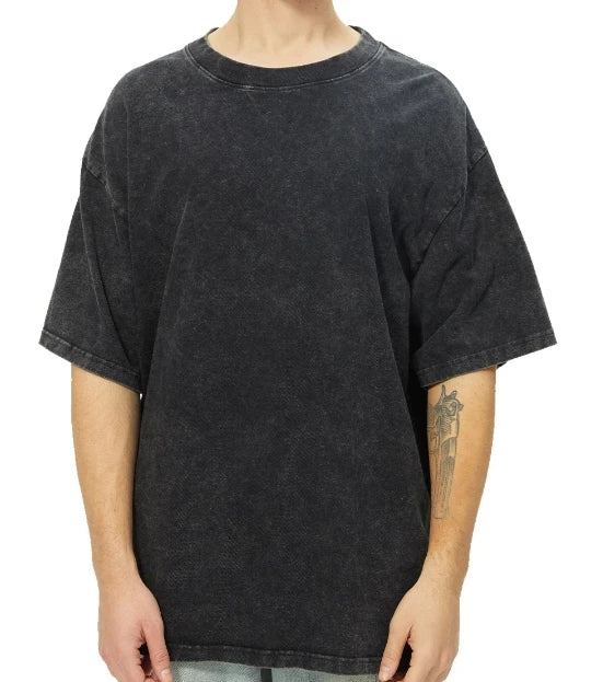 YKH 260GSM Blank 100% Cotton Wholesale Heavy Weight Vintage Custom Oversized for Men Wholesale Acid Wash T-Shirt