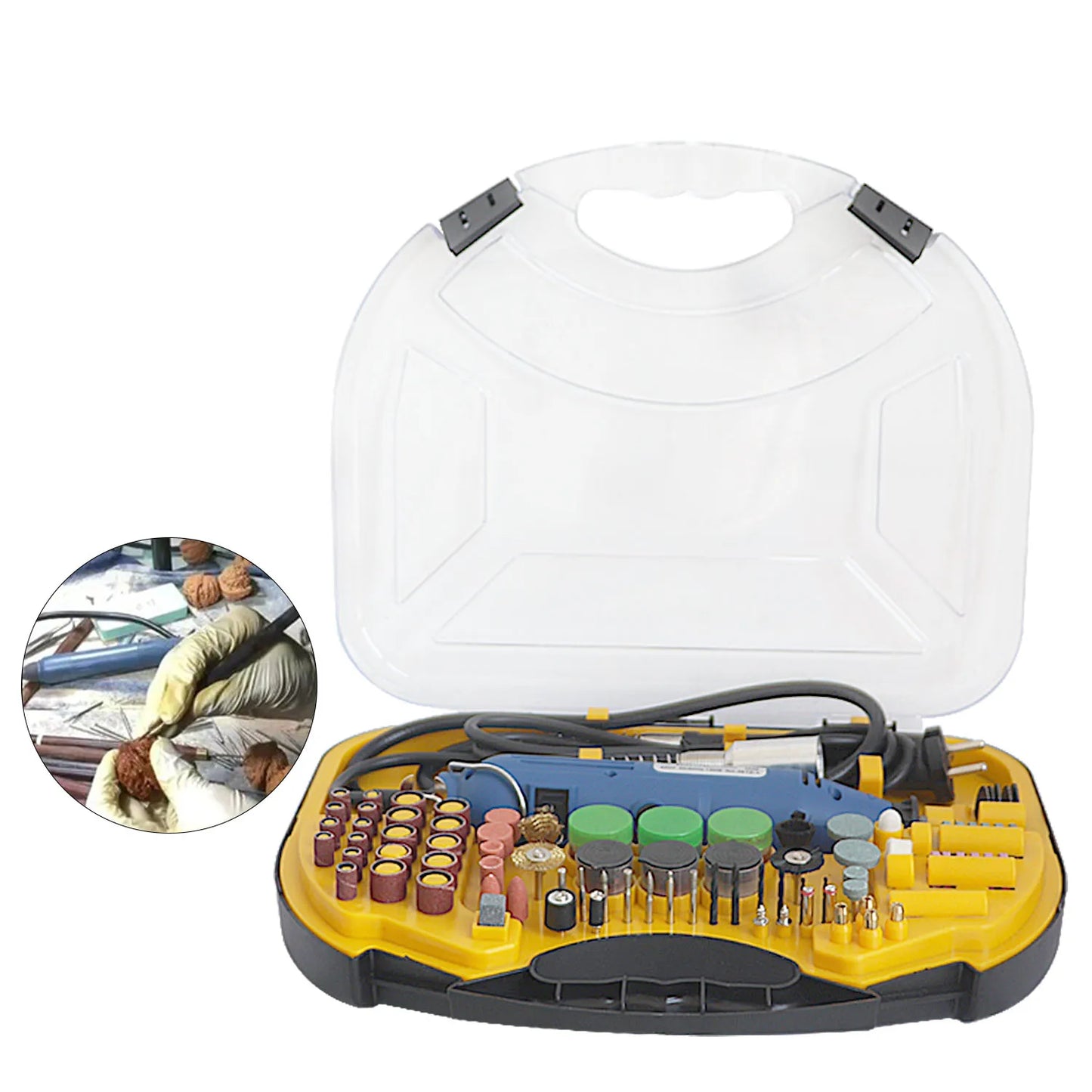 Auble Mini Rotary Tool Kit Handle Ele Drill Grinding Engraving Polishing Cutting Functions Model 0141 CN Jewelry Tools Equipm