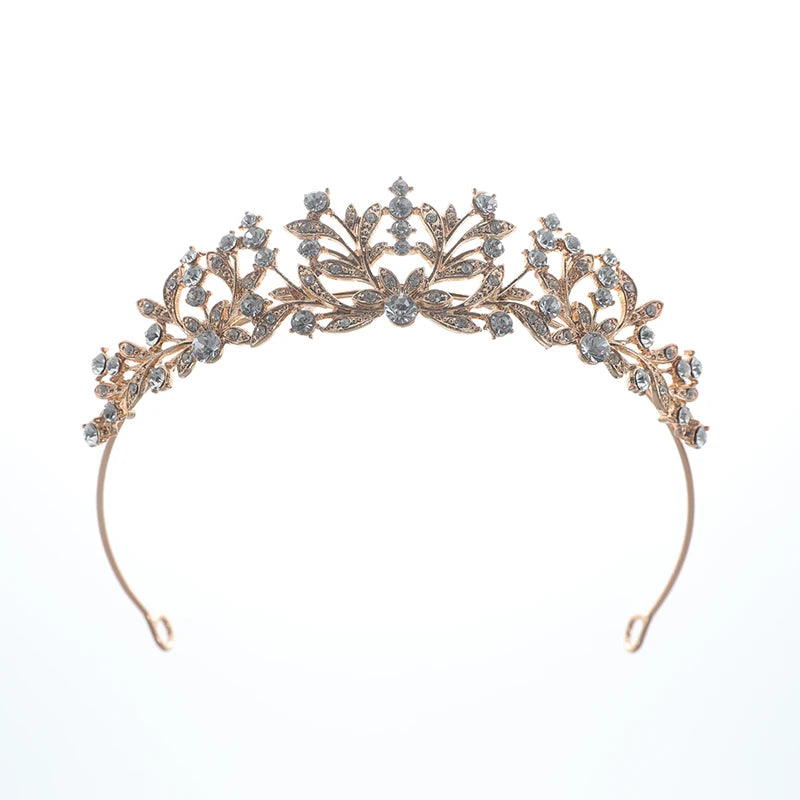 Baroque Princess Pageant Hair Crown Accessories Gold Plated Crystal Rhinestone Wedding Bridal Queen Crowns Tiara for Annivers