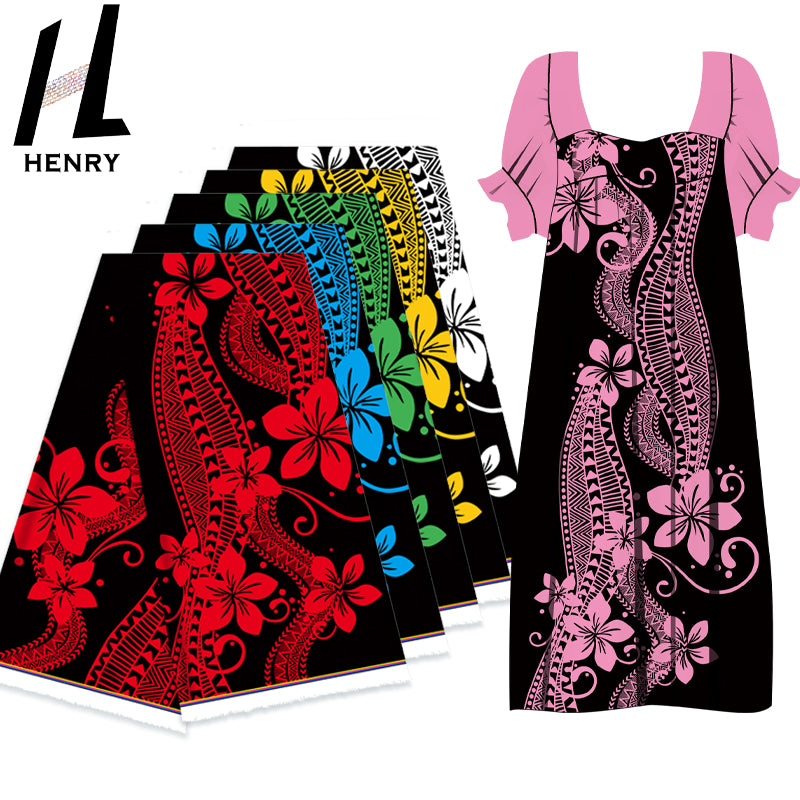 Henry Textile Fabric Design Optional 100% Polyester Floral Print in Various Black Styles Mumu Dress Fabrics by the Yard