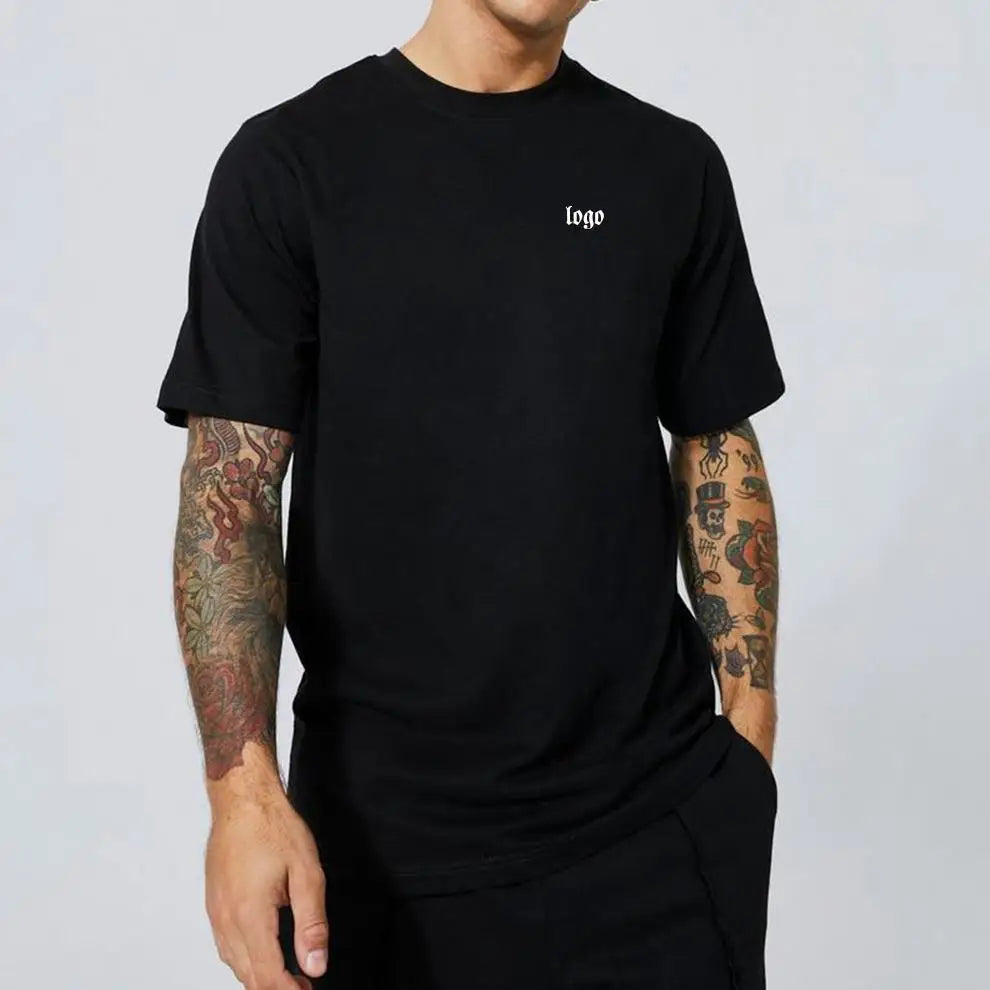 Black Graphic Tee Custom Logo Plus Size Men's T-Shirts Tshirt for 230g Oversized Heavy Cotton t Shirt