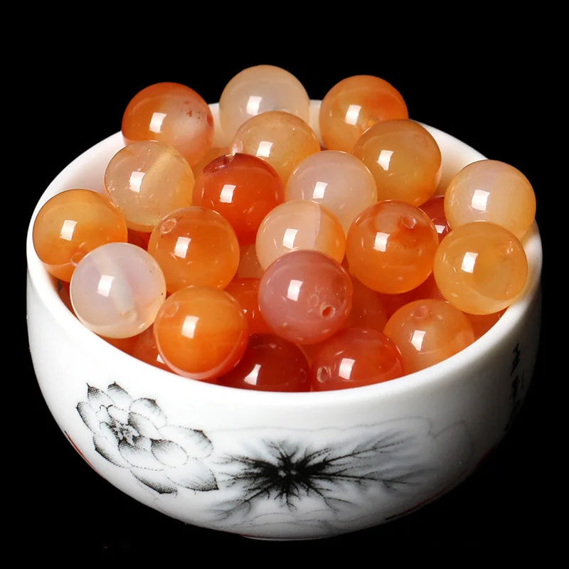 8MM Natural Stone Red Blue White Green Agates Bracelet  Healing Crystal Loose Gemstone Accessories  Beads for DIY Jewelry Mak
