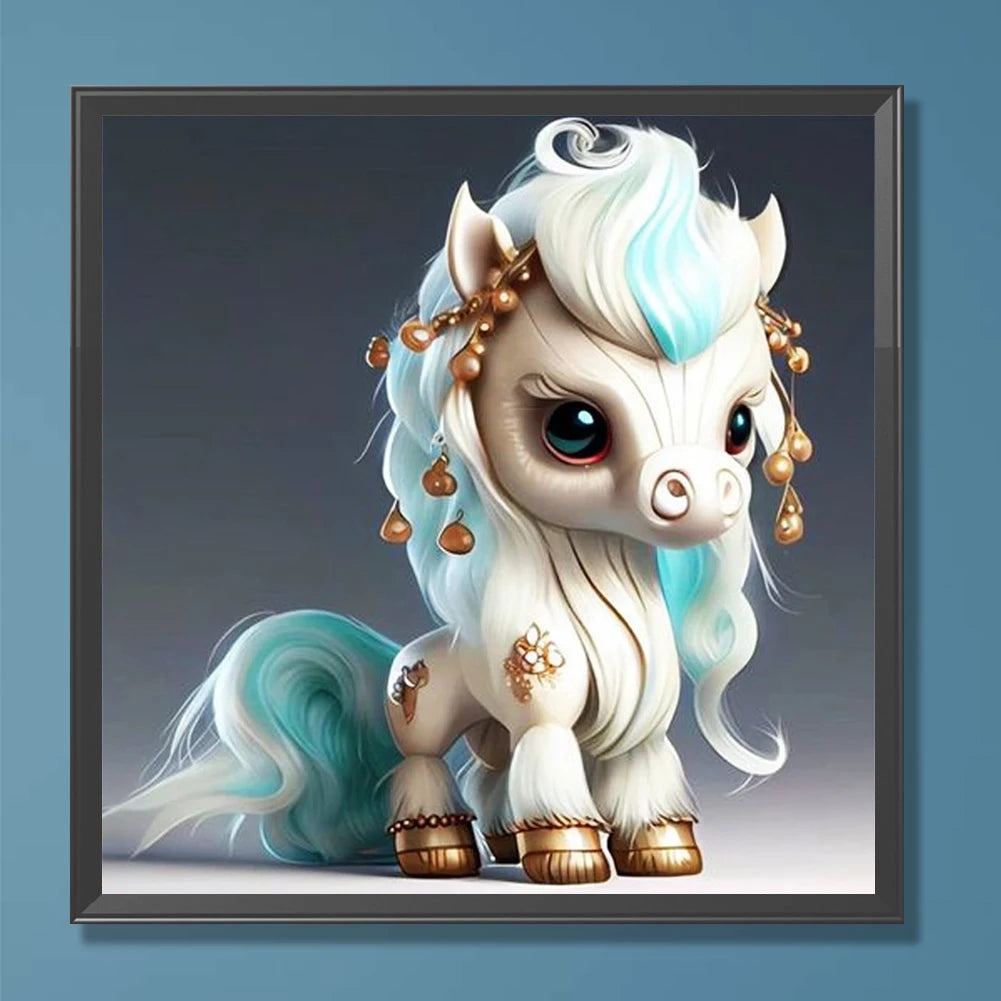 1PC DIY 30*30cm Unicorn Diamond Painting Art Craft Full Round 5D Acrylic Drill Animal Diamond Painting Kit for Wall Decoratio
