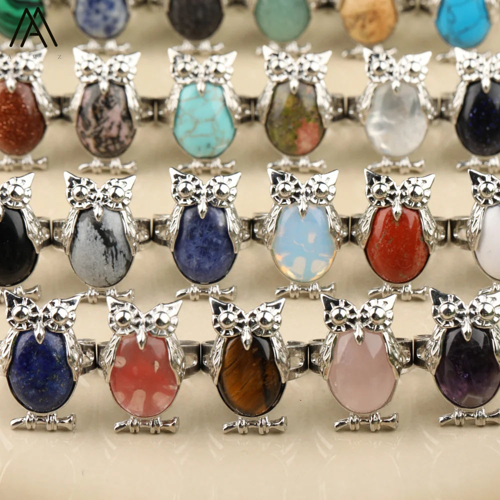 The Owl Rings  Gemstone  Silver Ring  Cute  Trendy Jewelry Everyday Gift