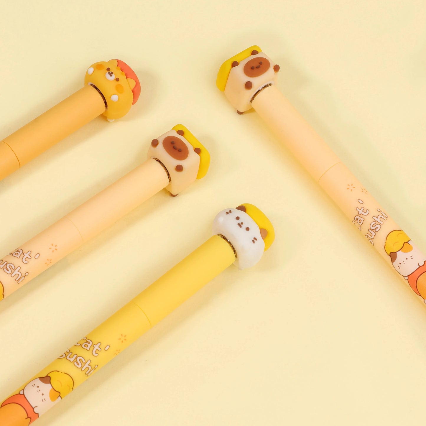 2024 Newest Kawaii Design Factory Wholesale Kitty Sushi Cute Style Decompress Gel Pen for Kids Students Office Stationery