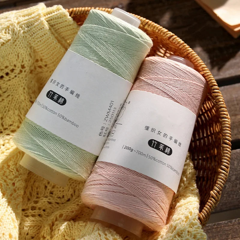 Summer Baby Yarn 200g 700m 50% Bamboo 50% Cotton Yarn for Hand Crochet Knitting shirt