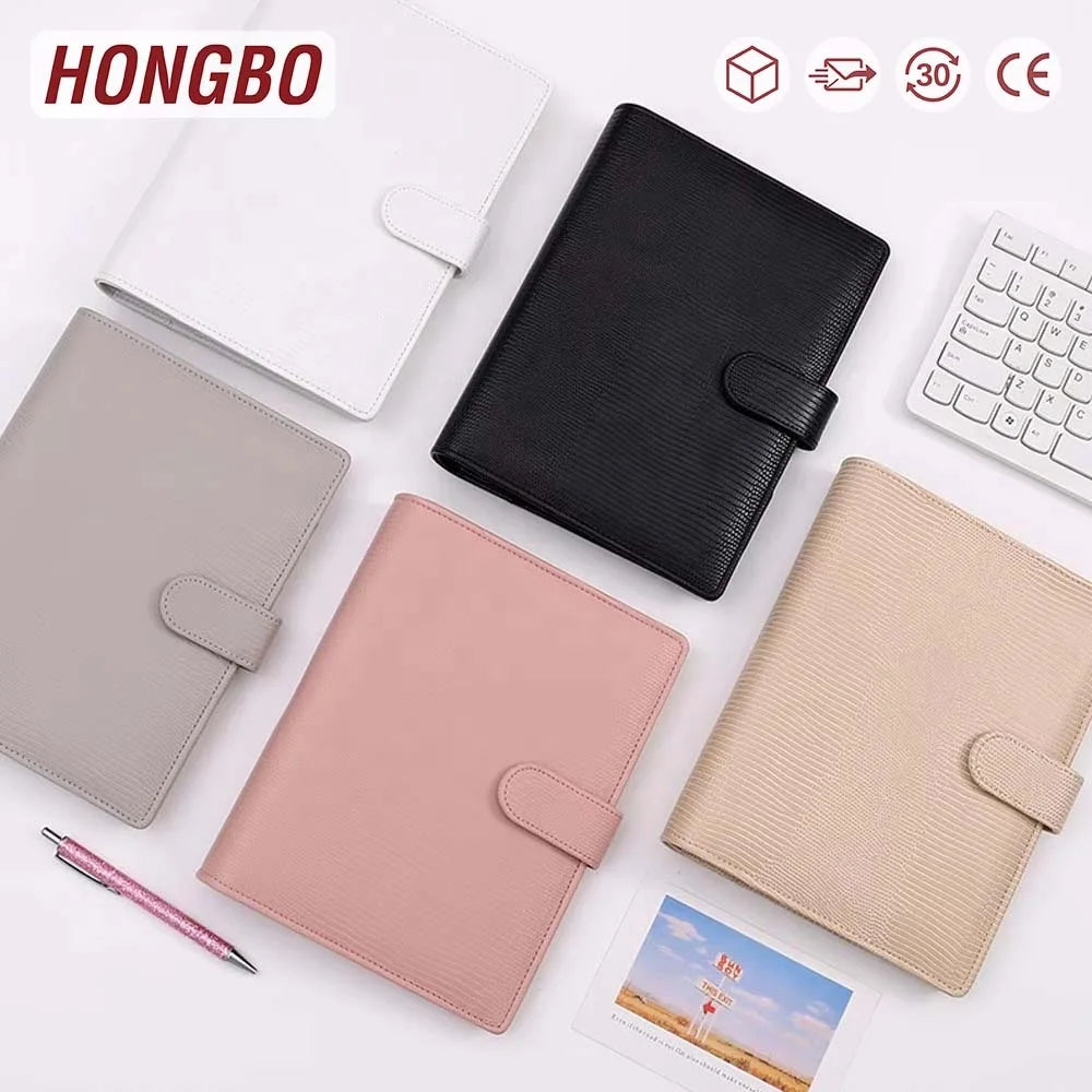 A5 Lizard Leather Binder Cover for Hobonichi Cousin Stalogy Midori MD Planners Pen Loop and Card Slots for A7 Notebooks