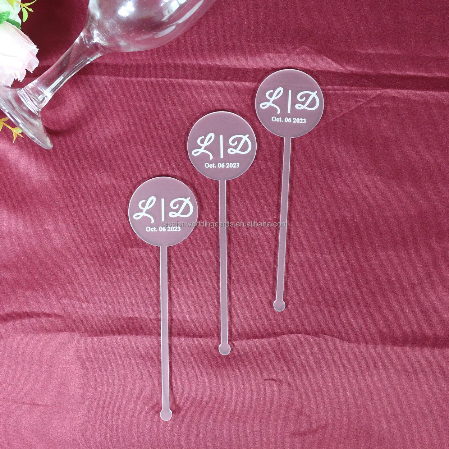 DIY Personalized Acrylic Drink Stirrer Swizzle Clear Acrylic Wedding Drink Stir Stick for Cocktail Stirrers