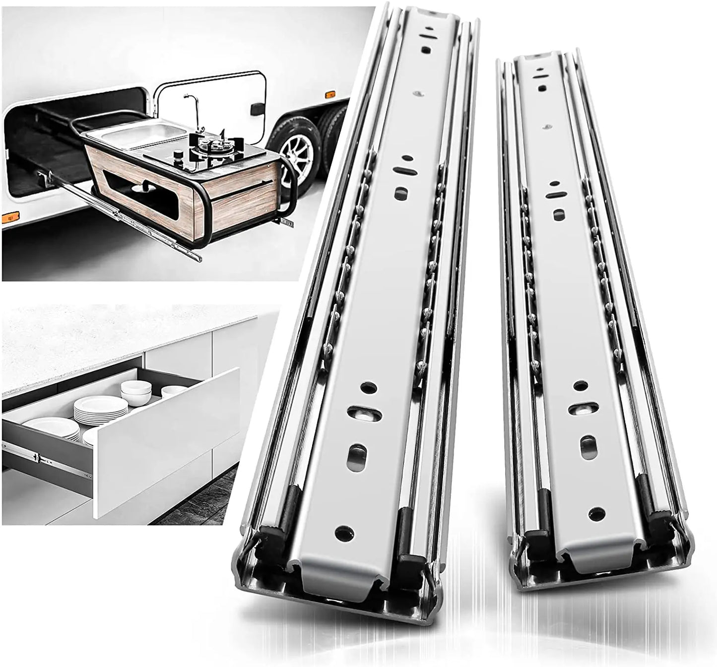 SNEIDA 68Kg 51mm Heavy-Duty Slide for Industrial Storage Vehicle Modification Outdoor and Kitchen Furniture Locking Toolbox