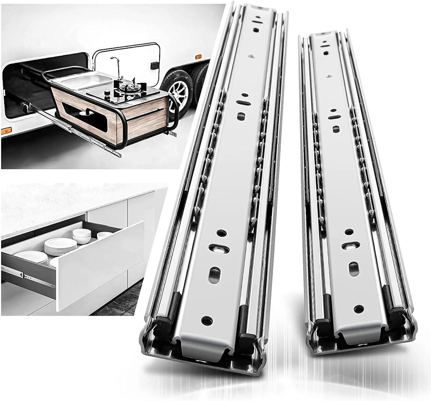 SNEIDA 68Kg 51mm Heavy-Duty Slide for Industrial Storage Vehicle Modification Outdoor and Kitchen Furniture Locking Toolbox