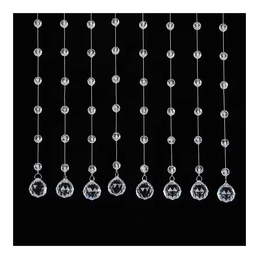 ZK220148 Acrylic Crystal Curtain Glass Crystal Curtain Crystal Garland Curtain for Home Decorationclear Wedding Beaded Garlan