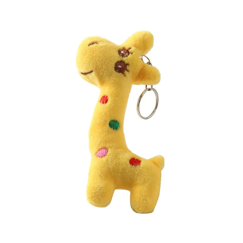 Promotion Stuffed Animal Giraffe Plush Keychains Toys Giraffe Plush for Claw Machine Pendant Key Ring Accessories Tiny Deer D