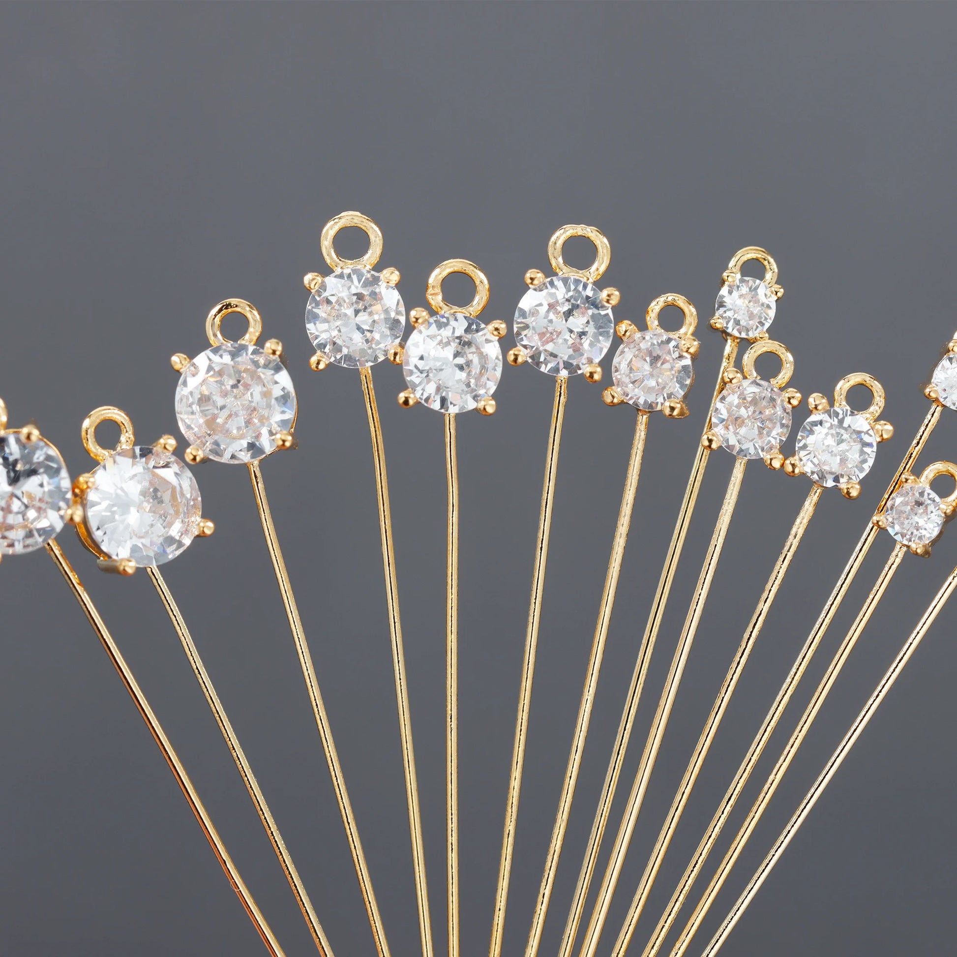 GUFEATHER MA16 10pcs/lot DIY Jewelry Accessories Needle 18k Gold Plated Copper Zircons Pass REACH Nickel Free Bag Packaging f