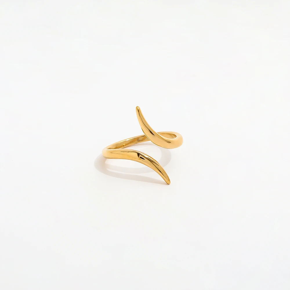 Fenny 18K Gold Plated Wholesale Personality Creative Irregular Geometric Stainless Steel Finger Ring Trendy for Women