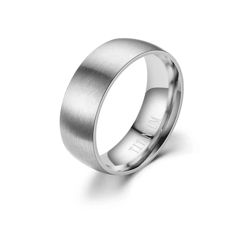 YK Hot Selling Titanium Steel Minimalist Frosted Ring Men's Plain Brushed Retro Style Stainless Steel Ring Custom Wholesale