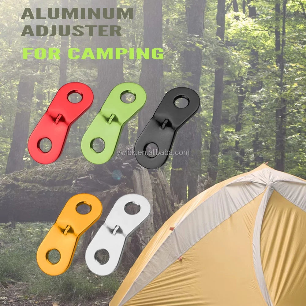 Outdoor Aluminum Alloy Triple Structure Rope Tensioners for Tent Canopy Umbrella-Portable Camping Hiking All Seasons Adjustme