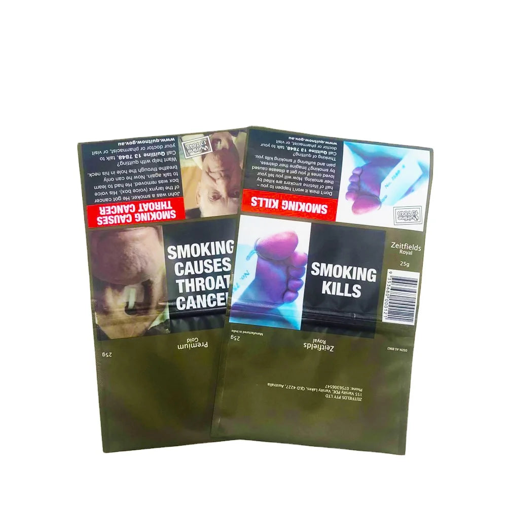 Rolling Tobacco Pouch 25g 30g 50g 100g Zipper Tobacco Pouch Plastic Rolling