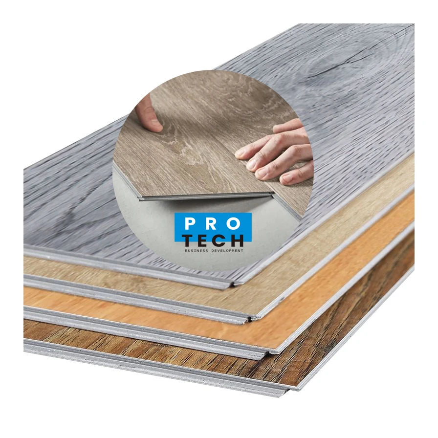 4mm Best New 100% Virgin Fireproof Lvt Pvc Rigid Core Vinyl Plank Waterproof Unilin Click Lock Interlocking Tiles Spc Floorin