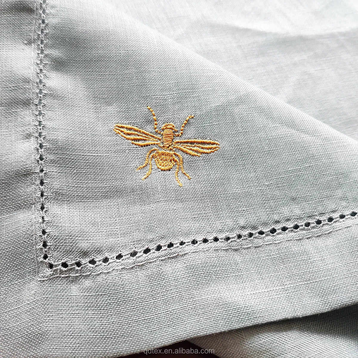 Popular 100% Pure Line Hand-embroidered Decorative Napkins Tableware Tables Wedding Customized Linen Napkins