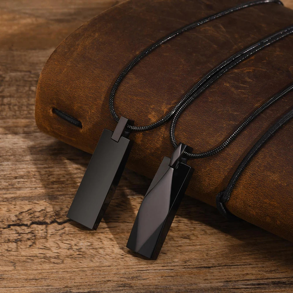 New Arrival Men's Bar Necklace with Irregular Design Personalized Stainless Steel Snake Chain Waterproof and Engravable