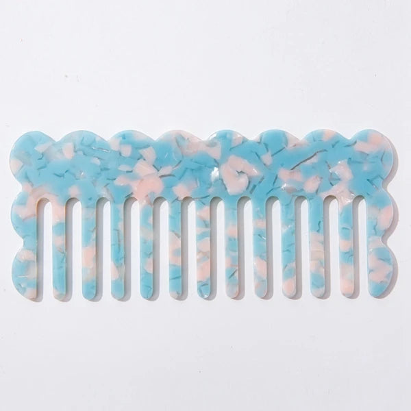 2026 Hot Selling 4MM Wide Tooth Comb Cellulose Acetate Comb Custom Logo Detangling Acetate Plate Hair Brush Comb