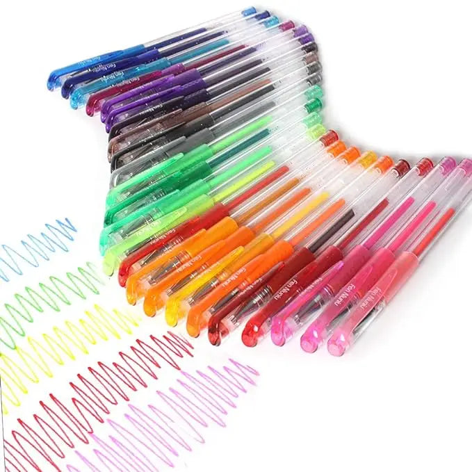 0.8MM Glitter Gel Pen Set 60 Colors Plastic Ink Painting Pens for Kids Students Writing Drawing Scrapbooking