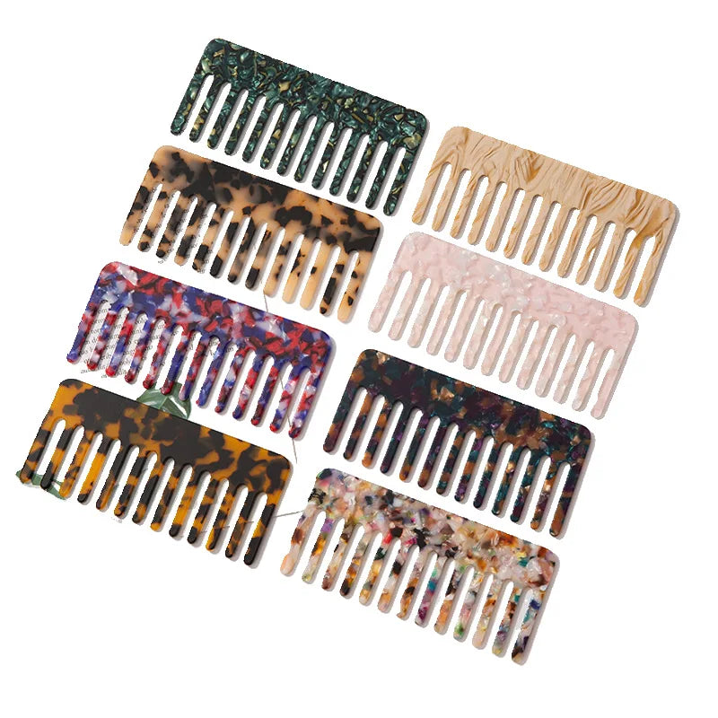 YHJ  Factory Wholesale Simple Retro Hair Combs Custom Fashion Acetate Hair Comb Square Hair Comb for Women