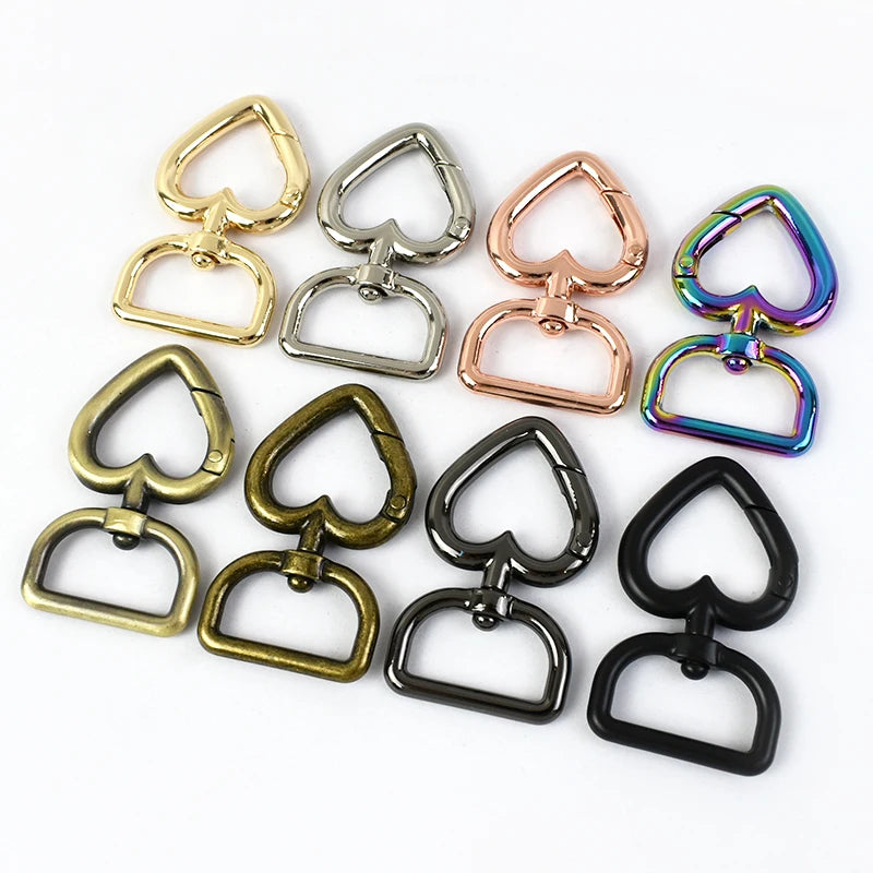 Meetee F1-6 20mm DIY Bag Handbag Accessories Luggage Strap Lobster Love Shaped Snap Hook Buckles Key Chain Connect Dog Buckle