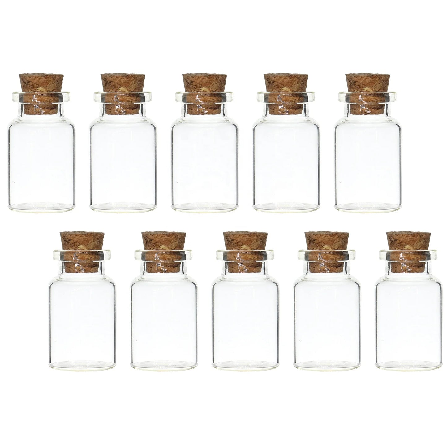 10ML Small Empty Glass Bottle with Cork 10 Cc Corked Stopper Glass Vial Wishing DIY Craft Glass Jar