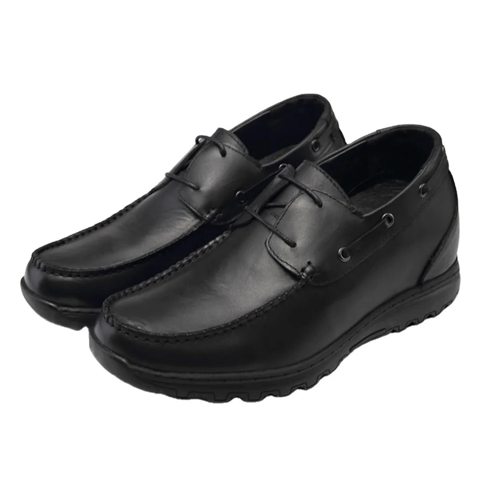Wholesale Men's Genuine Leather Breathable Height Increasing Shoes Summer Office Walking Style Moccasin